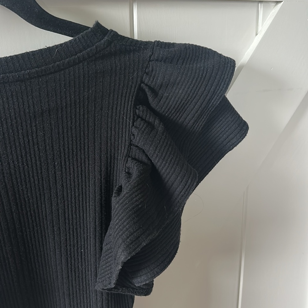 Zara Black Ruffle Sleeve Top - Picture 10 of 11